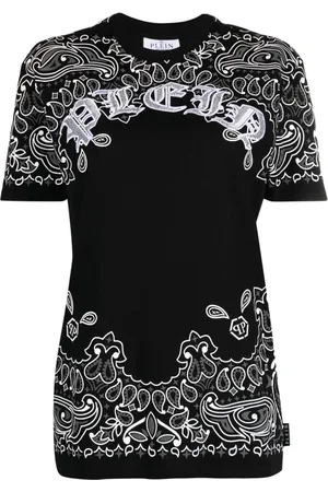 Philipp Plein Kortærmet T-shirt med paisleytryk