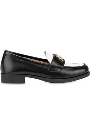 Moschino Loafers i læder med logoplade