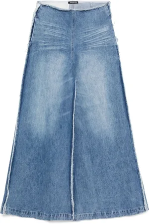 Ground Zero Jeans med brede ben og trævlet kant