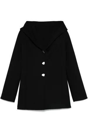 Salvatore Ferragamo Peacoat i uld med hætte