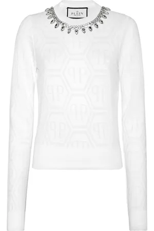 Philipp Plein Trøje med krystaludsmykning og monogram