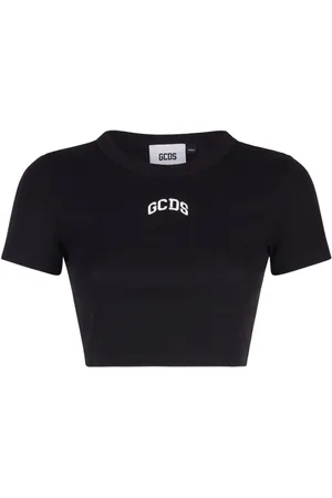 GCDS Cropped T-shirt med broderet logo