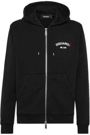 Dsquared2 Hættetrøje med logotryk og lynlås