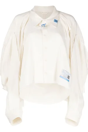 Maison Mihara Yasuhiro T-shirt med logomærke og paneler