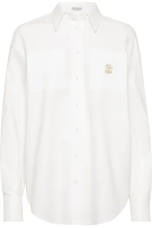 Brunello Cucinelli Skjorte med broderet logo