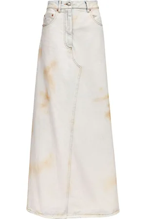 Maison Margiela Mellemlang strikket nederdel med logomærke