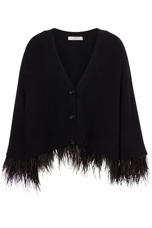 Serafini Cardigan med fjerudsmykning