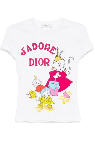 Dior T-shirt med grafisk tryk fra 2002