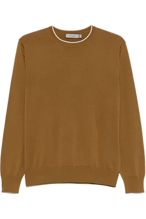 CANALI Sweater med kontrastkant