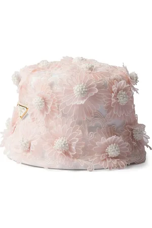 Prada Bøllehat med guipure-blonde