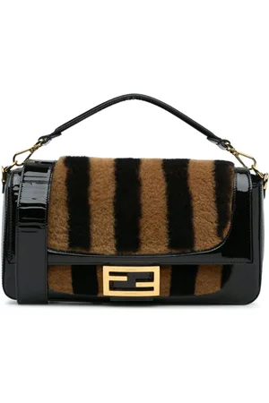 Fendi Pequin baguette satchel-taske i lammeskind fra 2010-2024