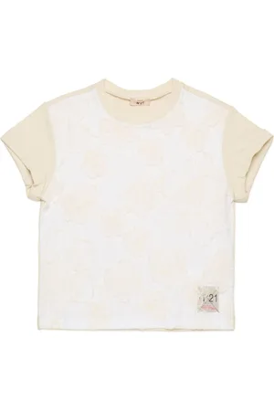 Nº21 Blomstret T-shirt med blonde