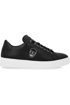 Philipp Plein Sneakers i læder med dødningehovedapplikation