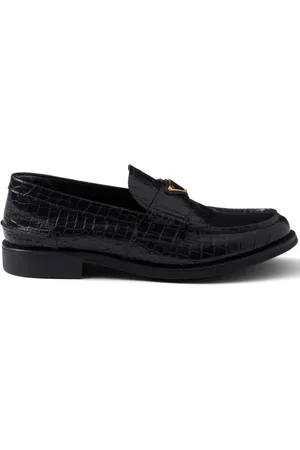 Prada Loafers i krokodillepræget læder