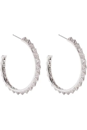 Eddie Borgo Pavé Pyramid hoop earrings