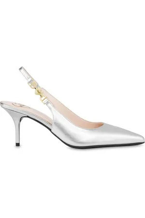 Moschino Metalliske slingback-pumps i læder
