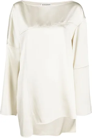 Jil Sander Bluse i crepe med syningsdetalje