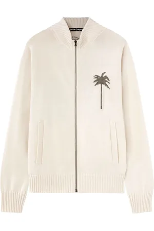 Palm Angels Cardigan med lynlås og strikket palme