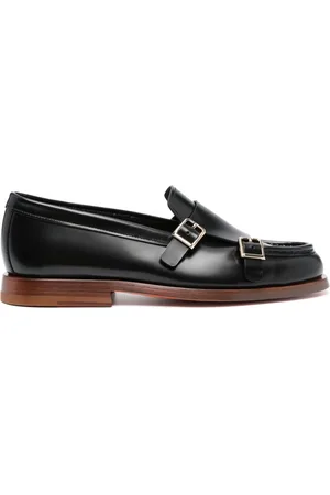santoni Loafers i læder med dobbelt spænde