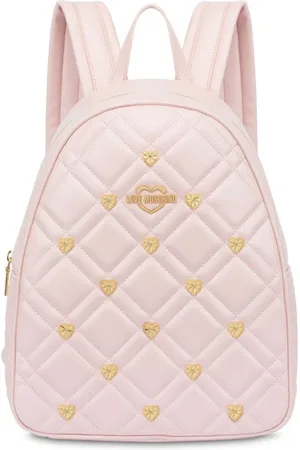 Moschino Quiltet rygsæk med logoplade