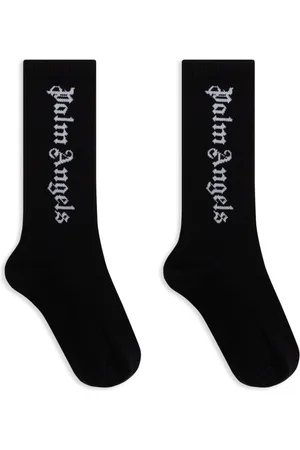 Palm Angels Intarsia-strikkede strømper med logo
