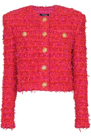 Balmain Cropped tweed-jakke