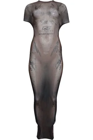 Jean Paul Gaultier Kjole i mesh med tryk