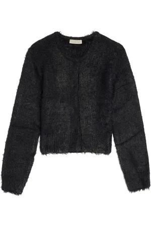 AMOMENTO Cropped shaggy cardigan