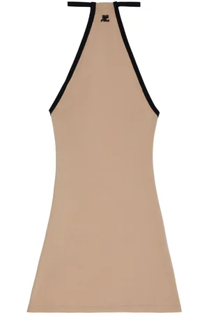 Courrèges Kort Mini Dry kjole med broderet logo