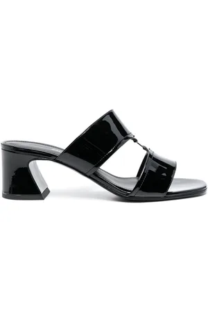 Salvatore Ferragamo Mules i læder med dobbeltrem