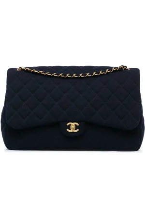 CHANEL Klassisk XL Single Flap skuldertaske i jersey fra 2021-2023