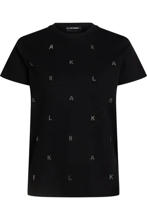 Karl Lagerfeld T-shirt med rhinstenudsmykning