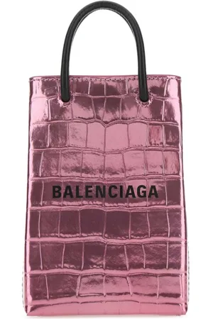 Balenciaga Krokodillepræget shopping-taske med logotryk