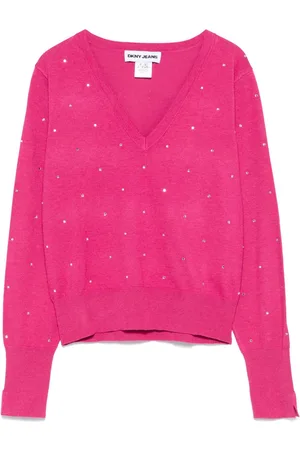 DKNY Sweater med V-hals og nitter