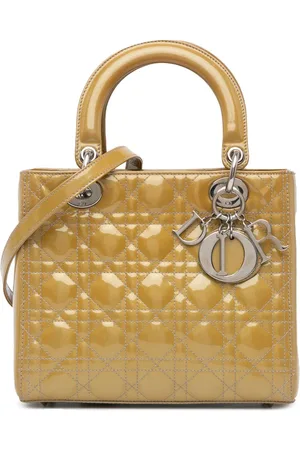 Dior Mellemstor lakeret Cannage Lady Dior satchel-taske fra 2012
