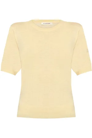 By Malene Birger Strikket top med broderet logo