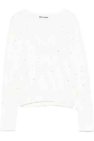 DKNY Sweater med V-hals og nitter