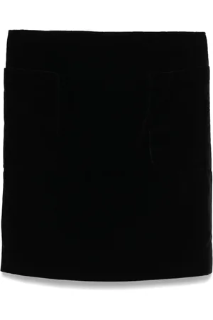 CHANEL Kort nederdel i velour fra 1980