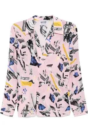 Moschino Bluse med patchwork-tryk