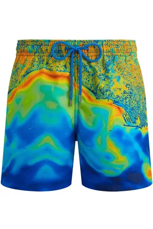 Vilebrequin Badeshorts med Bathymetry Des Oceans-tryk