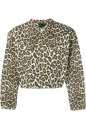 Jean Paul Gaultier Cropped jakke med leopardtryk