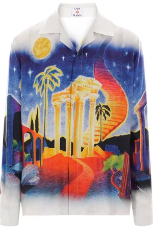 Casablanca Midnight Acropolis skjorte i silke