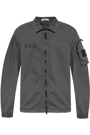 Stone Island Skjorte i strækbart bomuld med kompasmotiv