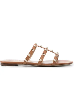 VALENTINO GARAVANI Flade Rockstud lædersandaler