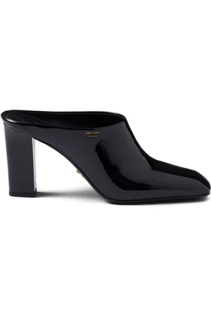 Prada 85 mm mules i lakeret læder