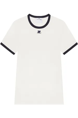 Courrèges T-shirt med signatur-kontrast