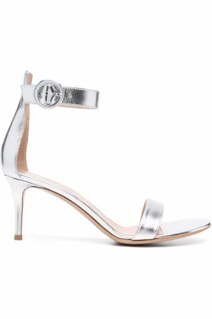 Gianvito Rossi Lædersandaler med metallisk effekt