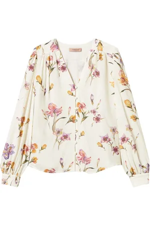 Twin-Set Crepe-de-chine skjorte med blomstertryk