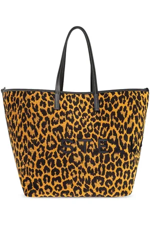 Stella McCartney Tote med gepardtryk og logo
