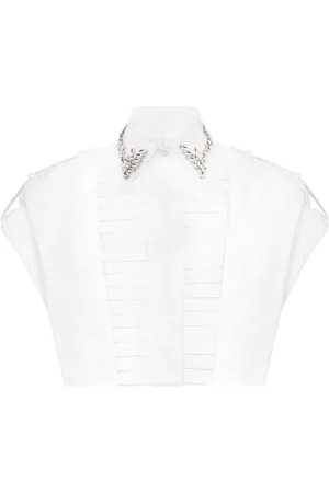 Philipp Plein Cropped skjorte med rhinsten